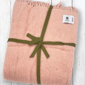 New in Bag, 100% pink wool throw blanket 51"x70"